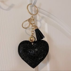 Purse Bling Heart Keychain Charm